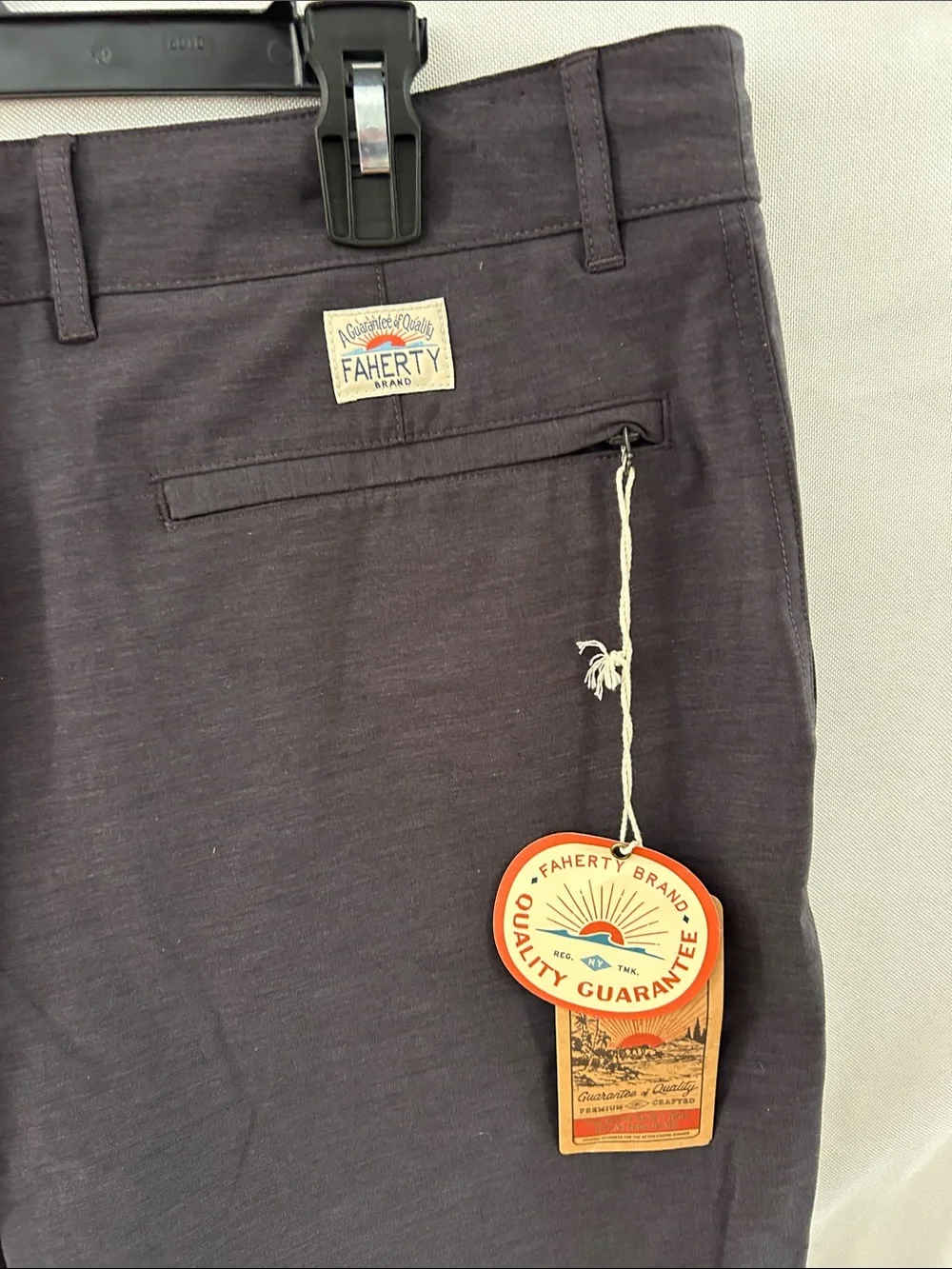 Faherty Brand All Day Shorts in dark charcoal grey NWT Size 34